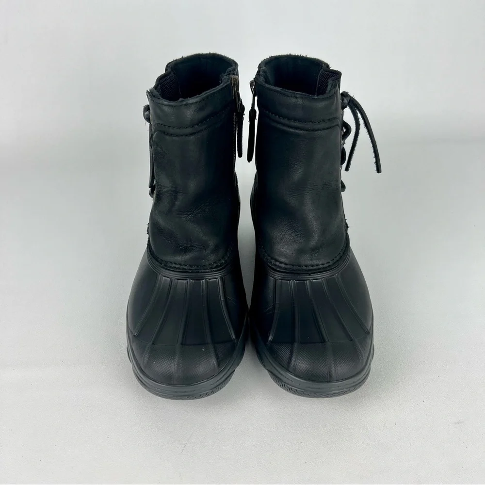 Sperry Saltwater Wedge Black Quarter Duck Boots 6